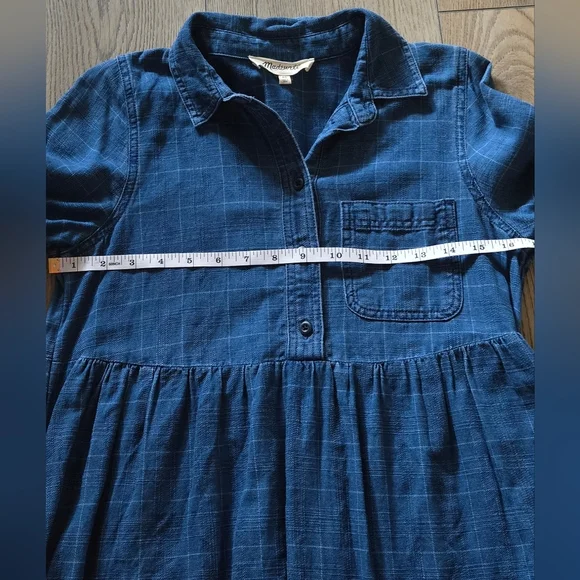 Madewell Blue Long Sleeve Dress - Picture 8 of 9